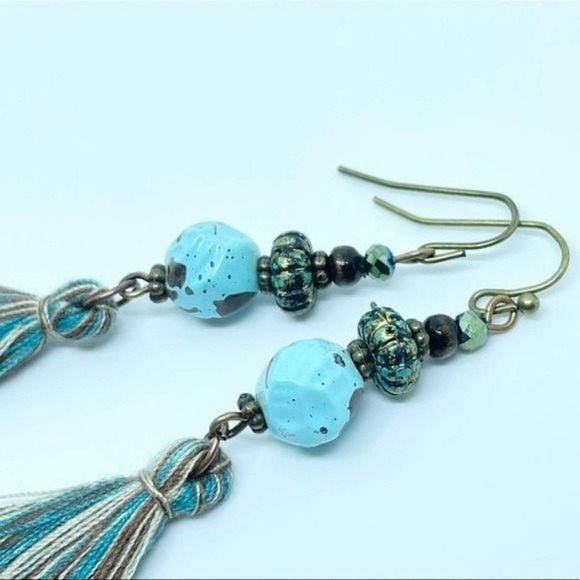 Tassel Long Dangle Boho Earrings - Picture 6 of 13